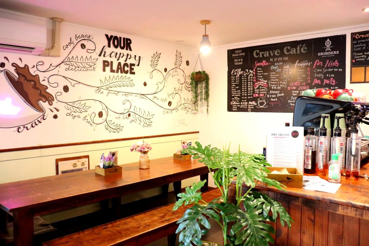 Crave Cafe — interior of the space to book in Hamilton Central